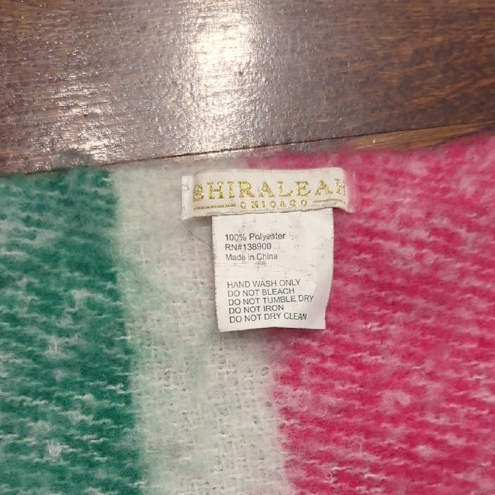 Shiraleah Pink, Green & White Striped Fringe Scarf - Picture 2 of 2